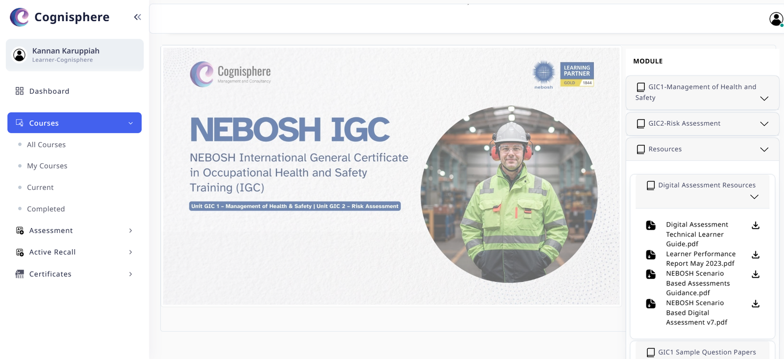 Cogniphere LMS Resources Panel Image